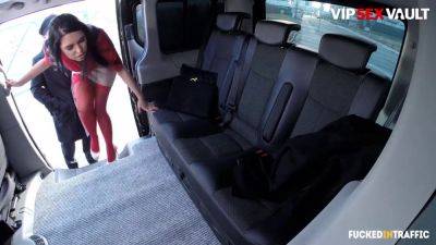 Busty Russian Lady gets her natural tits fucked hard in a hot van ride - sexu.com - Russia